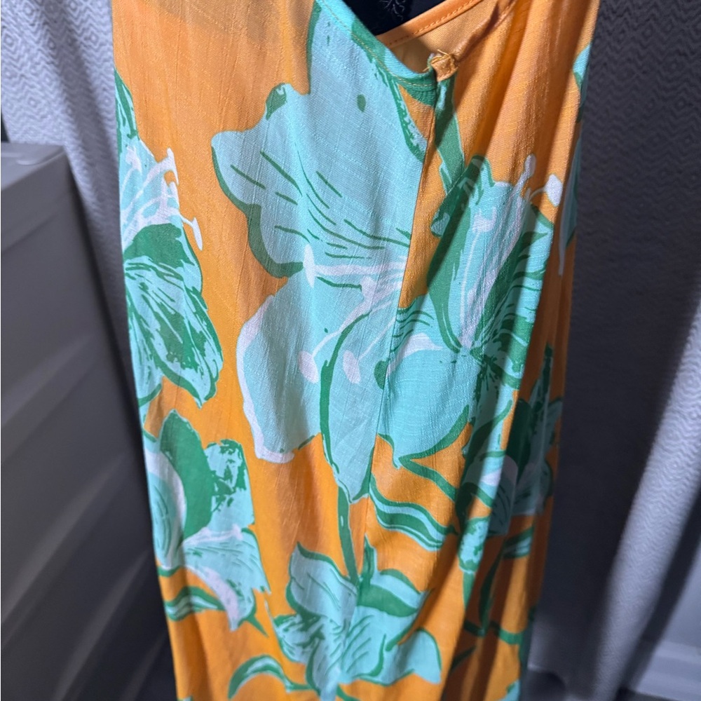Mlle Gabrielle Orange and Green Floral Dress - Picture 6 of 7